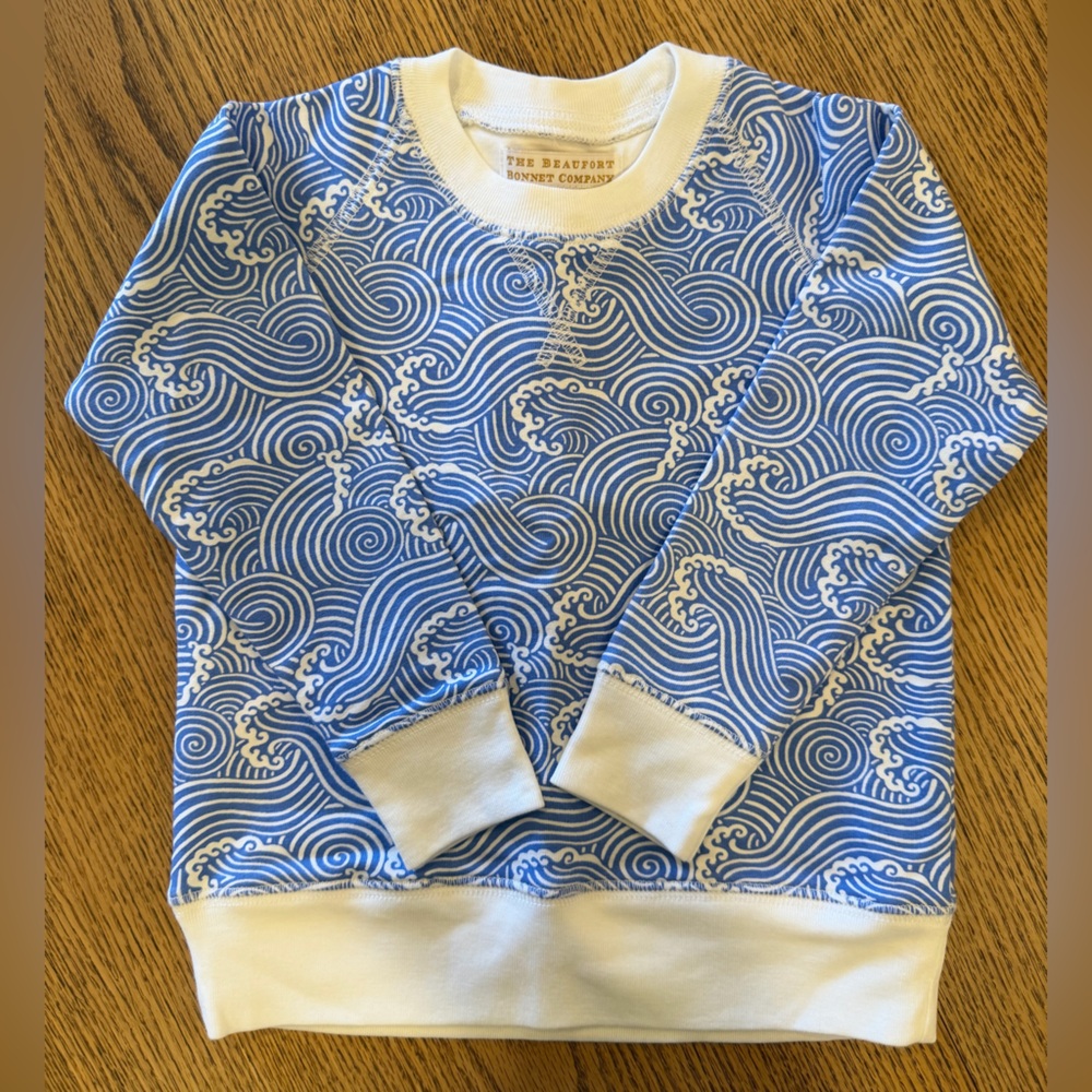 The Beaufort Bonnet Company Wilmington Waves Cassidy Comfy Crewneck 18-24 NWT